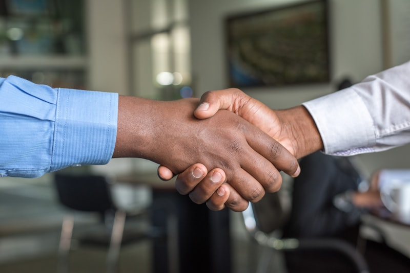 Professional recruitment handshake